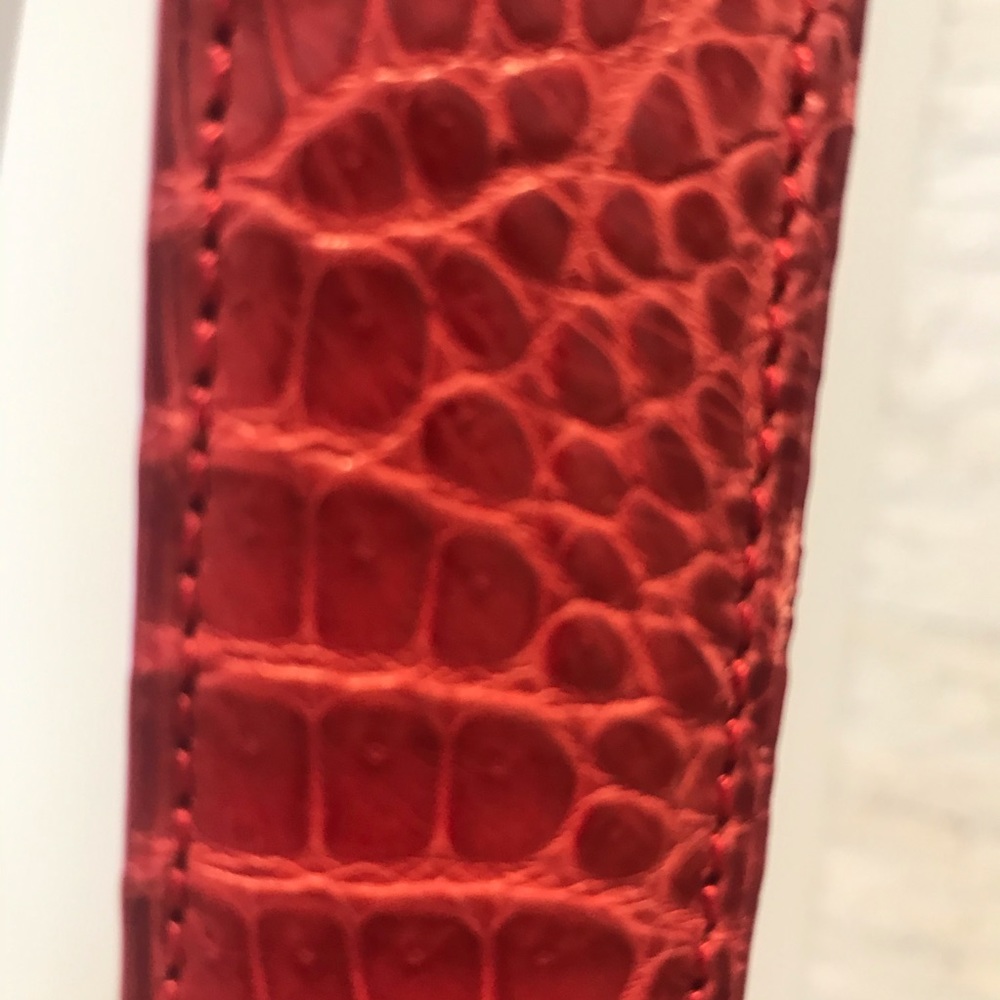 Madison Vaincourt genuine crocodile red belt 75 - Picture 5 of 12
